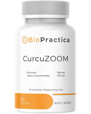 A supplement container of CurcuZOOM by Bio-Practica