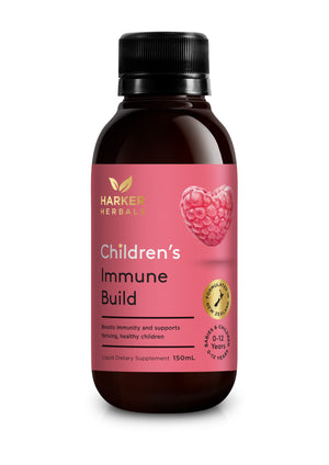 A supplement container of Children's Immune Build (150ml) by Harker Herbals