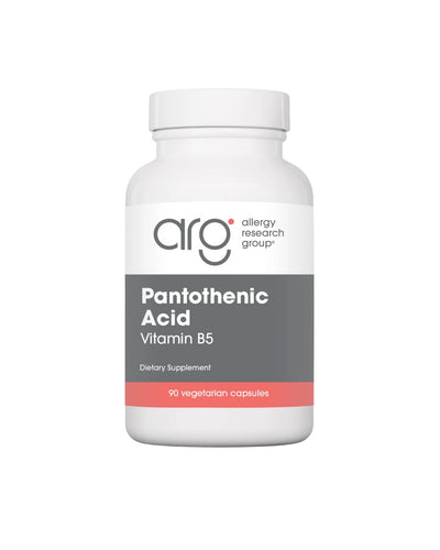 A supplement container of Pantothenic Acid by Allergy Research Group