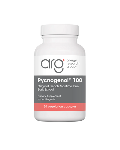 A supplement container of Pycnogenol by Allergy Research Group