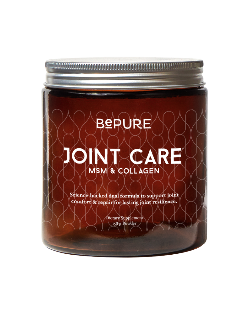 A supplement container of Joint Care by Be Pure