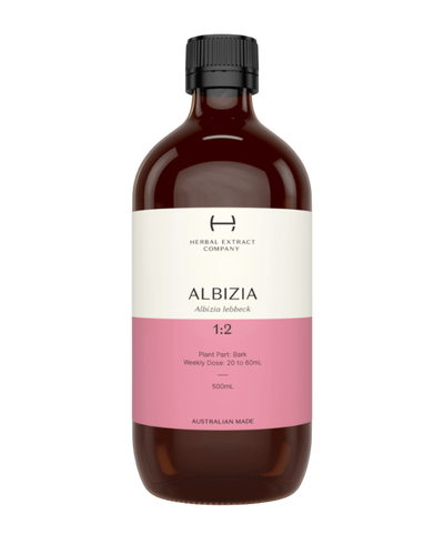 A supplement container of Albizia 1:2 by Herbal Extract Company