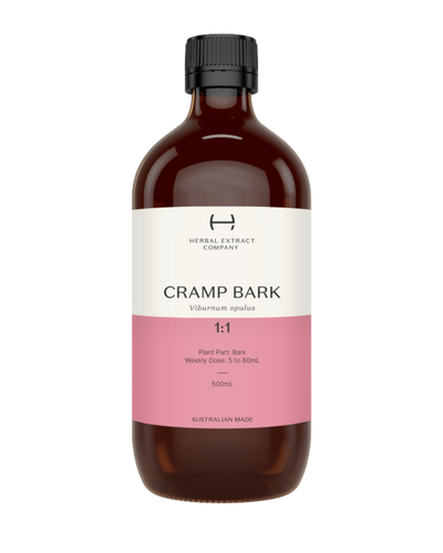 A supplement container of Cramp Bark 1:1 by Herbal Extract Company