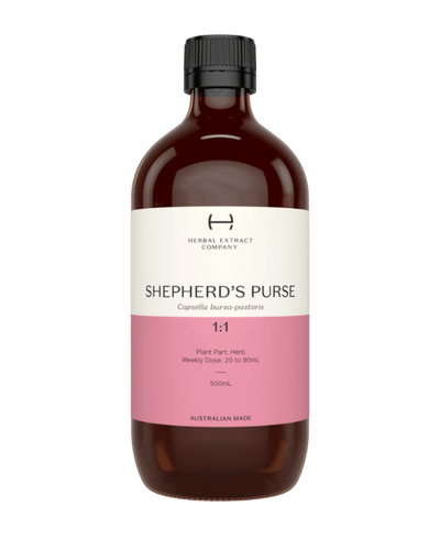 A supplement container of Shepherd's Purse 1:1 by Herbal Extract Company