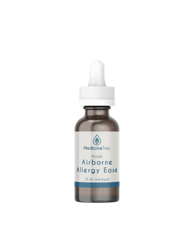 A supplement container of Acute Airborne Allergy Ease by Medicine Tree