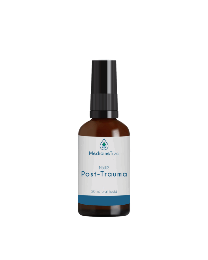 A supplement container of NBWS Post-Trauma by Medicine Tree