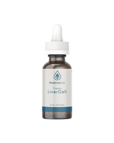 A supplement container of Organo LiverGall by Medicine Tree