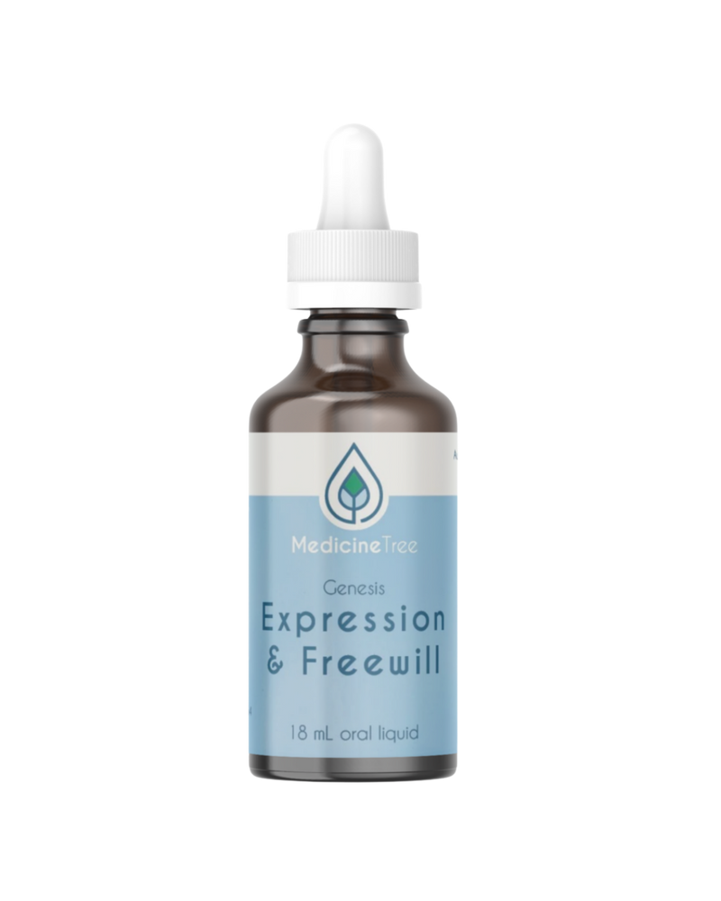 A supplement container of Genesis Expression & Freewill by Medicine Tree