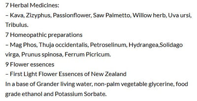Supplement facts for SleepDrops Menzzz listing ingredients including Ethanol, First Light Flower Essences Of New Zealand, Glycine, Grapefruit, Jujube (Ziziphus)