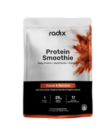 A supplement container of Dairy Protein Smoothie 1kg (Cacao & Banana) by Radix Nutrition