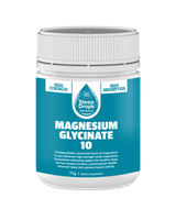 A supplement container of SleepDrops Magnesium Glycinate 10 powder by SleepDrops