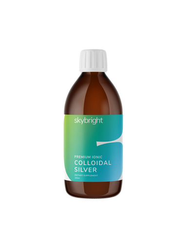 A supplement container of Colloidal Silver Liquid by Skybright