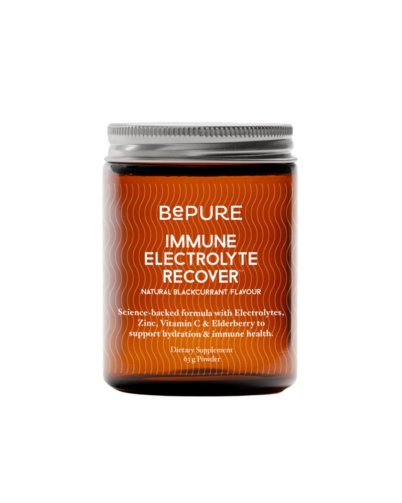 A supplement container of Immune Electrolyte Recover by Be Pure