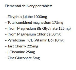 Supplement facts for SleepDrops Magnesium Super Sleep 60 caps (CleverSleep)