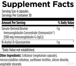 Supplement facts for IgGI Shield™ Capsules