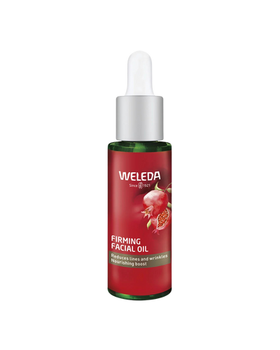 A supplement container of Firming Facial Oil (Pomegranate) by Weleda