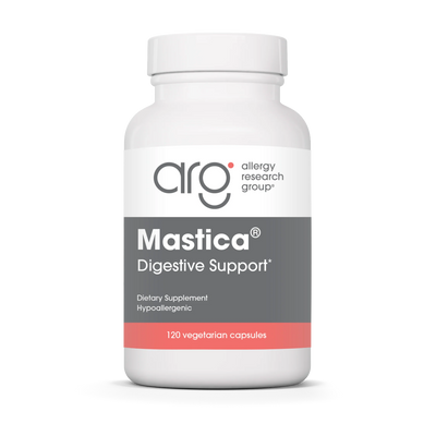 A Supplement container with the name Mastic by Allergy Research Group.