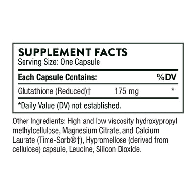 Ingredients including Glutathione reduced.