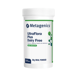 A Supplement container with the name UtraFlora Plus Dairy Free by Metagenics.