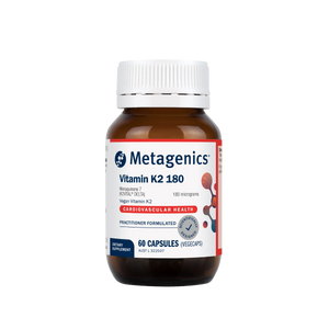 A Supplement container with the name Vitamin K2 180 by Metagenics.