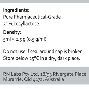 Ingredients: pharmaceutical-grade 2'-Fucosylactose