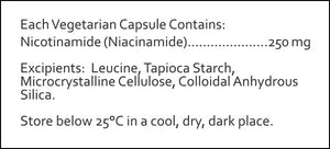 Supplement facts for Niacinamide B3 by RN Labs