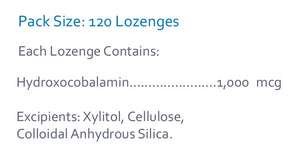 Supplement facts for Sublingual Hydroxy B12 by RN Labs