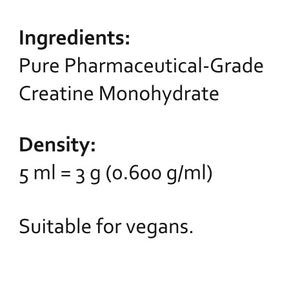 Supplement facts for Creatine Monohydrate Powder by RN Labs
