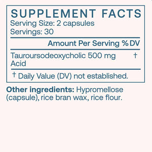 Supplement facts for TUDCA by Body Bio