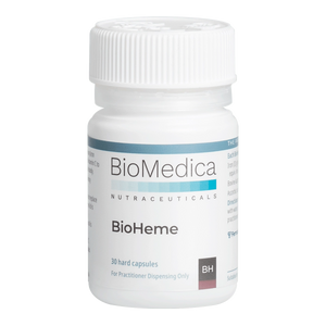 A Supplement container with the name BioHeme by Bio-Medica.