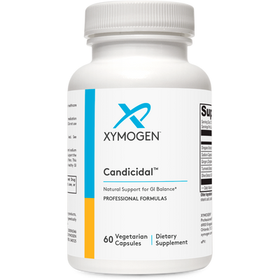 A Supplement container with the name Candicidal  by Xymogen.