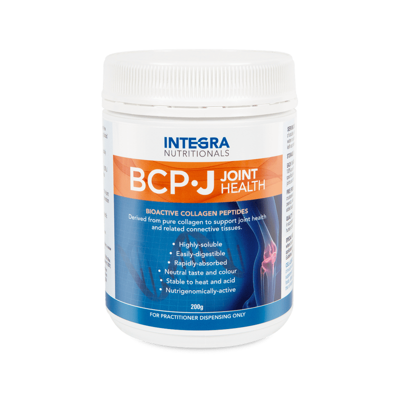 A Supplement container with the name BCP-Joint Health by Integra Nutritional.