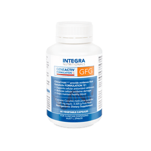 A Supplement container with the name GeneActiv Formulation G (GFG) (60 Veg Caps) by Integra Nutritionals.
