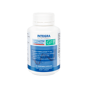 A Supplement container with the name GeneActiv Formulation P (GFP) by Integra Nutritionals.