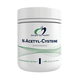 A Supplement container with the name N-Acetyl-Cysteine 100g (NAC) by Designs for Health.