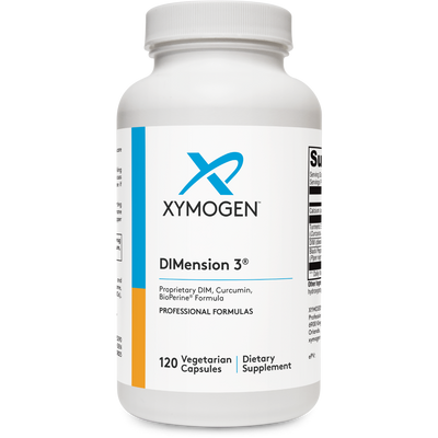 A Supplement container with the name DIMension 3 by Xymogen.