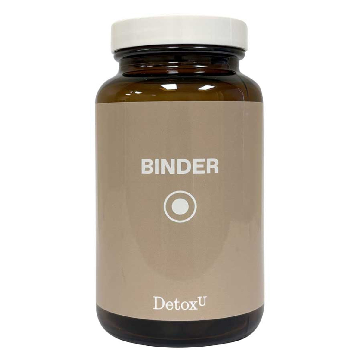 A Supplement bottle with the name Binder by Detox U
