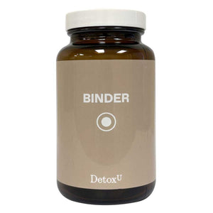 A Supplement bottle with the name Binder by Detox U