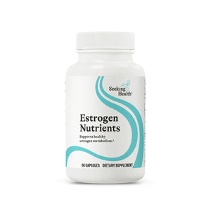 A Supplement container with the name Estrogen Nutrients by Seeking Health.