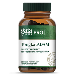 A Supplement container with the name TongkatADAM by Gaia Herbs Pro.