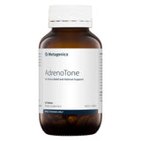 A supplement bottle with the name AdrenoTone by Metagenics.