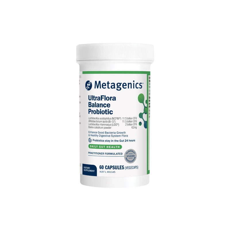 A supplement called Ultra Flora Balance Probiotic by Metagenics. 
