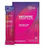 A Supplement box with the name Megapre Pineapple, Orange and Guava flavor (30 Stick pack) by Microbiome Labs