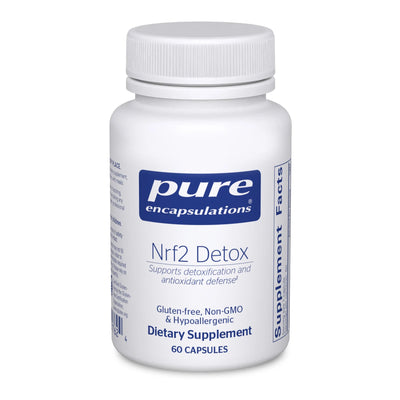A Supplement container with the name Nrf2 Detox by Pure Encapsulations.