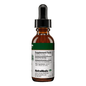 The back of the bottle listing the ingredients including Houttuynia herb.
