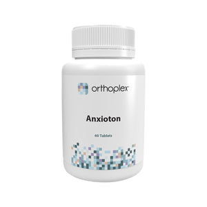 A Supplement container with the name Anxioton by Orthoplex.