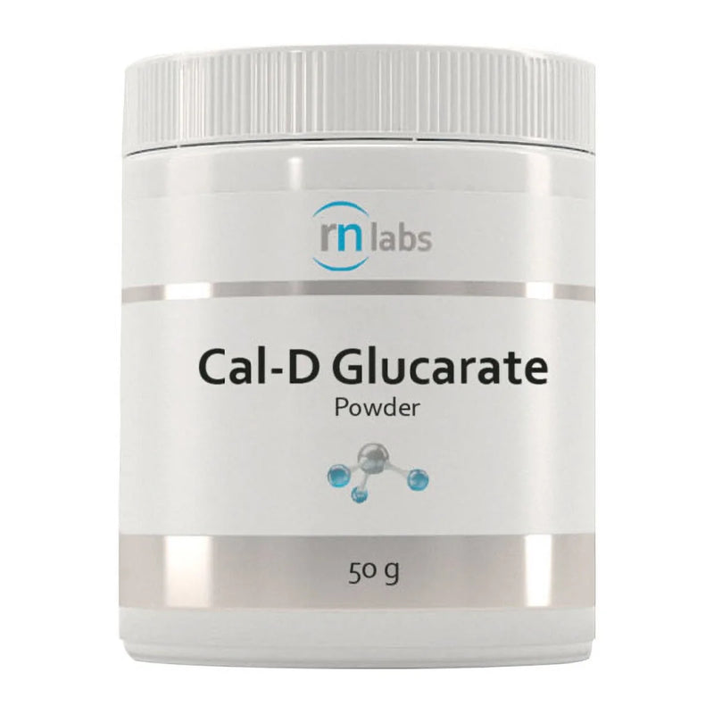 Image of a white supplement bottle that says cal-D glucarate powder 50g 