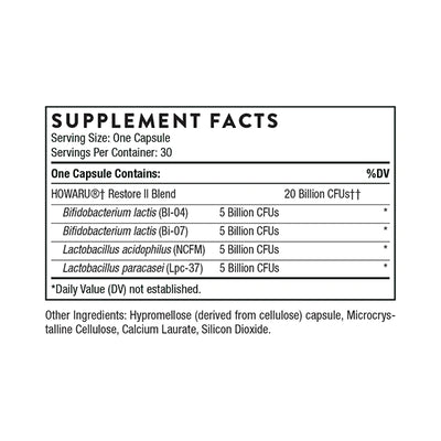 Text describing the ingredients including Bifidobacterium Bl-04, Bifidobacterium Bl-07, Lactobacillus acidophilus NCFM, Lactobacillus paracasei, Lpc-37.