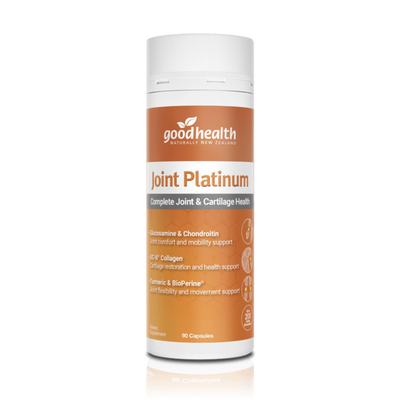 A Supplement container with the name Joint Platinum by Good Health