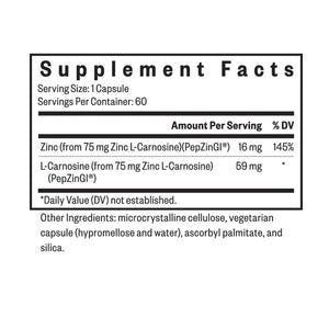 Ingredients: Zinc, L-Carnosine.